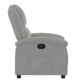 Fauteuil inclinable gris clair velours