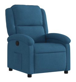 Fauteuil inclinable bleu velours