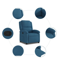 Fauteuil inclinable bleu velours