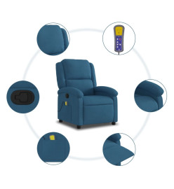 Fauteuil inclinable de massage bleu velours