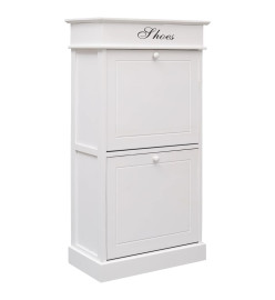 Armoire à chaussures Blanc 50 x 28 x 98 cm Bois de Paulownia