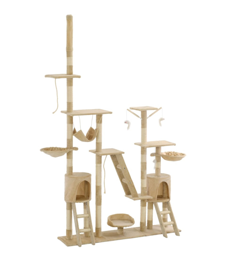 Arbre à chat avec griffoirs en sisal 230-250 cm Beige