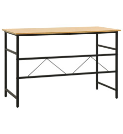 Bureau d'ordinateur Noir/chêne clair 105x55x72 cm MDF et métal