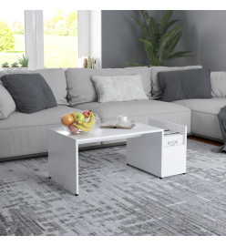 Table basse Blanc 90x45x35 cm Aggloméré