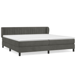 Lit à sommier tapissier et matelas Gris foncé 200x200cm Velours