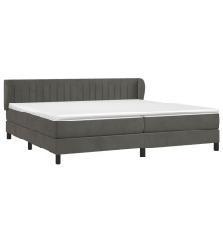 Lit à sommier tapissier et matelas Gris foncé 200x200cm Velours