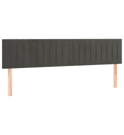 Lit à sommier tapissier et matelas Gris foncé 200x200cm Velours