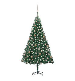 Arbre de Noël artificiel pré-éclairé et boules vert 240 cm