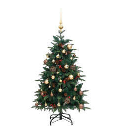 Sapin de Noël artificiel articulé 150 LED et boules 120 cm