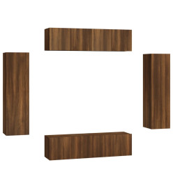 Ensemble de meubles TV 6 pcs Chêne marron Bois d'ingénierie