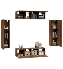 Ensemble de meubles TV 6 pcs Chêne marron Bois d'ingénierie