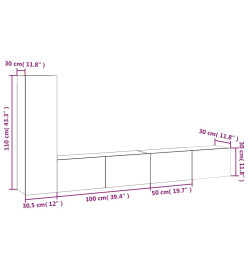 Ensemble de meubles TV 3 pcs Sonoma gris Bois d'ingénierie