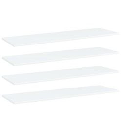 Panneaux de bibliothèque 4 pcs Blanc 100x30x1,5 cm Aggloméré