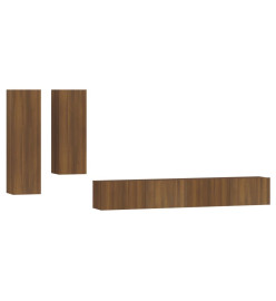 Ensemble de meubles TV 4 pcs Chêne marron Bois d'ingénierie