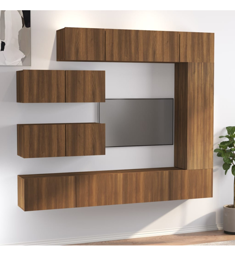 Ensemble de meubles TV 7 pcs Chêne marron Bois d'ingénierie