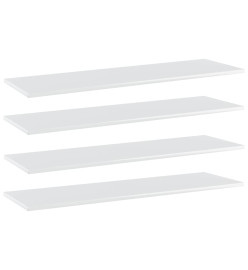 Panneau bibliothèque 4pcs Blanc brillant 100x30x1,5cm Aggloméré