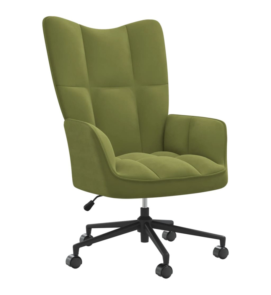 Chaise de relaxation Vert clair Velours