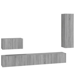 Ensemble de meubles TV 4 pcs Sonoma gris Bois d'ingénierie