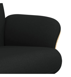 Fauteuil inclinable avec repose-pied noir tissu