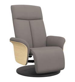 Fauteuil inclinable avec repose-pieds taupe tissu