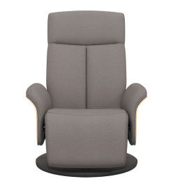 Fauteuil inclinable avec repose-pieds taupe tissu