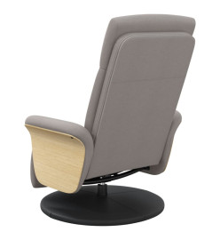 Fauteuil inclinable avec repose-pieds taupe tissu