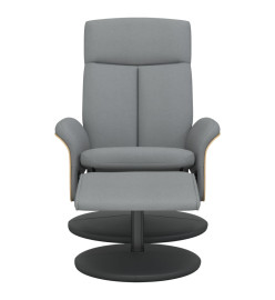 Fauteuil inclinable avec repose-pied gris clair tissu