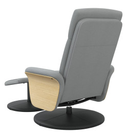 Fauteuil inclinable avec repose-pied gris clair tissu