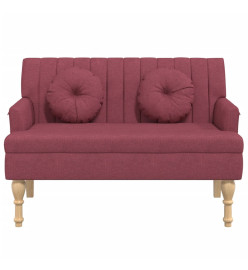 Banc avec coussins rouge bordeaux 113x64,5x75,5 cm tissu