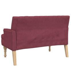 Banc avec coussins rouge bordeaux 113x64,5x75,5 cm tissu