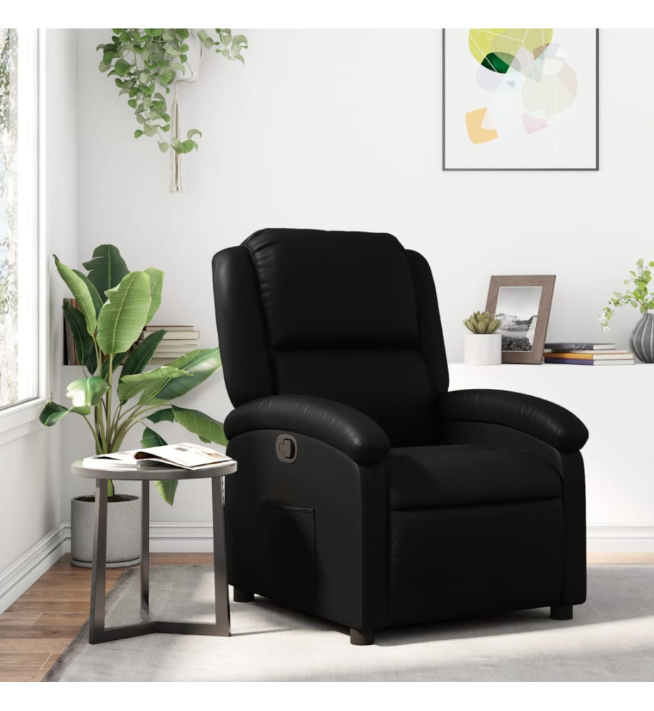 Fauteuil inclinable Noir Similicuir