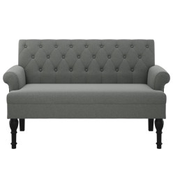 Banc avec dossier gris foncé 120x62x75,5 cm tissu