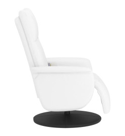 Fauteuil inclinable de massage repose-pieds blanc similicuir