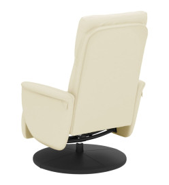 Fauteuil inclinable avec repose-pieds crème similicuir