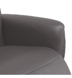 Fauteuil inclinable avec repose-pieds gris similicuir