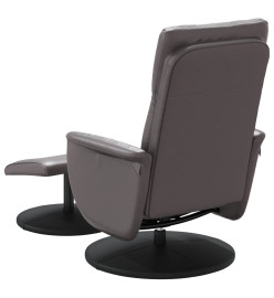 Fauteuil inclinable avec repose-pied gris similicuir