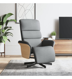 Fauteuil inclinable avec repose-pieds gris clair tissu