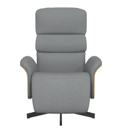 Fauteuil inclinable avec repose-pieds gris clair tissu