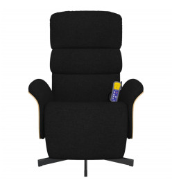 Fauteuil inclinable de massage avec repose-pieds noir tissu