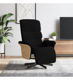 Fauteuil inclinable avec repose-pieds noir tissu