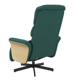 Fauteuil inclinable de massage et repose-pieds vert foncé tissu