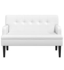 Banc avec dossier blanc 112x65,5x75 cm similicuir