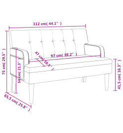 Banc avec dossier blanc 112x65,5x75 cm similicuir