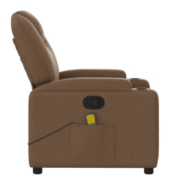 Fauteuil de massage inclinable Marron Tissu