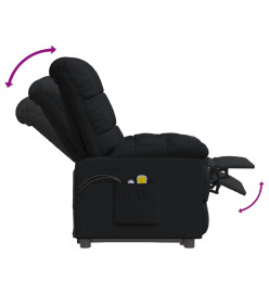 Fauteuil électrique de massage Noir Tissu