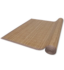 Tapis en bambou marron à latte rectangulaire 150 x 200 cm