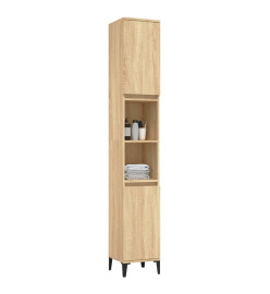 Armoire salle de bain chêne sonoma 30x30x190 cm