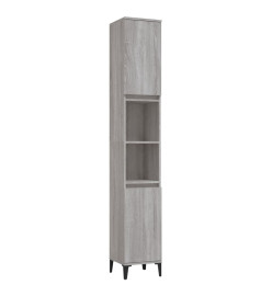 Armoire de bain sonoma gris 30x30x190 cm bois d'ingénierie