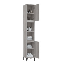 Armoire de bain sonoma gris 30x30x190 cm bois d'ingénierie