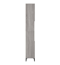 Armoire de bain sonoma gris 30x30x190 cm bois d'ingénierie